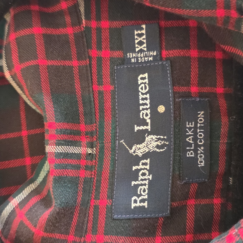 Ralph Lauren Y2K Blake Plaid Long Sleeve Preppy Button Down Shirt Sz 2X - Picture 4 of 8